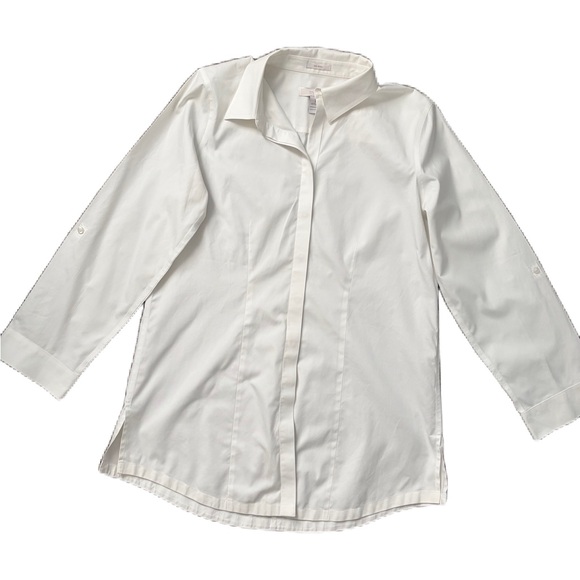 Chico's Classic White Cotton Shirt - Picture 10 of 11